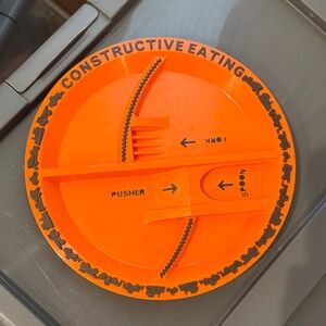 Orange construction kids plate Plate
